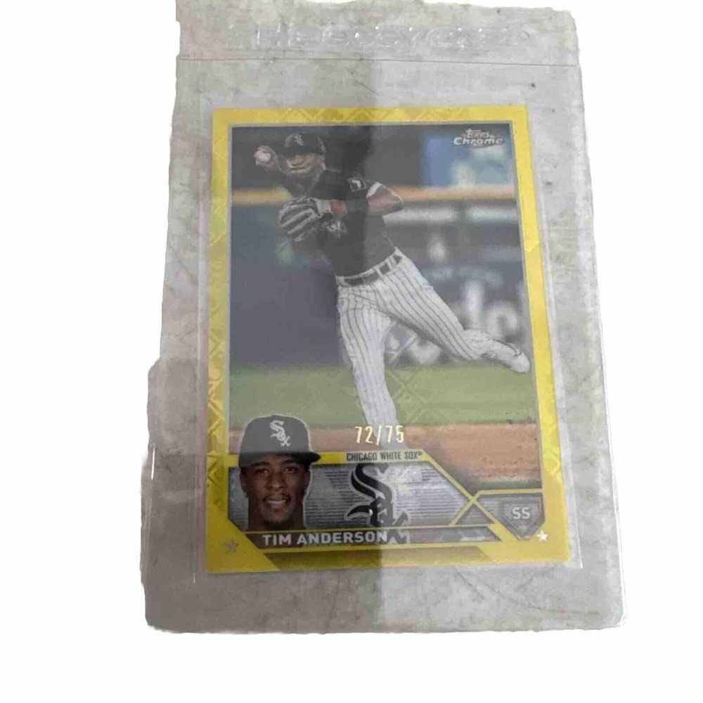 2023 Topps Chrome Logofractor Yellow /75 Tim Anderson SP White Sox